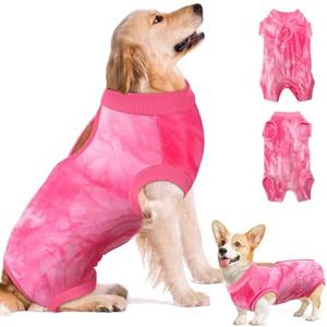 SlowTon Dog Recovery Suit - Surgery Recovery Suit for Female Male Dogs, Dog Onesie After Spay Abdominal Wounds, E-Collar Cone Alternative Prevent Licking Pet Surgical Suit(Pink)