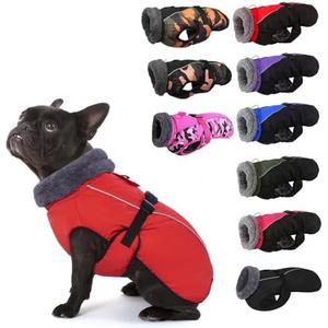 IECOii Extra Warm Dog Coat - Reflective Adjustable Jacket With Buckle Fleece Turtleneck for Cold Weather - Soft Winter Coat for Large Dogs