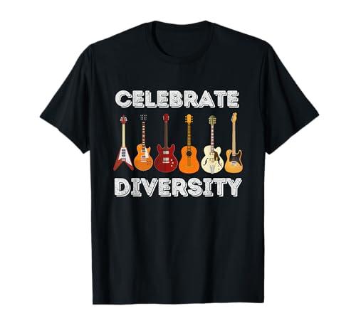 Celebrate Diversity - Funny Guitar Lover & Guitarist Gift T-Shirt Small