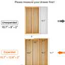 Large Bamboo Silverware Drawer Organizer Tray Kitchen Tool Drawer Divider Organizers Storage Expandable Cooking Utensil Organizer Wooden Cutlery Tray Spoon Flatware Organizers Utensil Holder Drawers