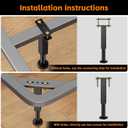 4PCS Adjustable Height Bed Support Legs, 7.3-12 In, Metal Heavy Bed Risers with Non-Slip Rubber Base, Replacement Furniture Feet for King Queen Frame Slats, Sofa, Couch, Cabinet, Dresser, Table