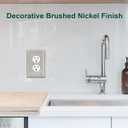 6-Pack Duplex Outlet Cover Plate, Metal Wall Plates for Electrical Outlets, Brushed Nickel 1 Gang Receptacle Cover, Pearls Decorative Switch Plates and Outlet Covers