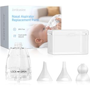 Nasal Aspirator Replacement Parts Compatible with GROWNSY/ X-Bosak / HEYVALUE Nose Sucker for Baby & Toddlers, Suction Chamber and 3pcs Silicone Tips Replacement Kit