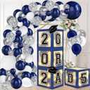 DAZONGE Navy Blue Graduation Decorations 2025 - Set of 4 Grad Balloon Boxes with 139pcs Balloon Arch Garland Kit & 4 Lighted Strings - So Proud of You 2025 Graduation Decorations