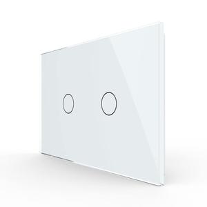 LIVOLO Touch Electrical Light Switch Luxury Tempered Glass Panel Lamp Switch with Led Indicator,No Neutral Required,2 Circles 1 Way,White