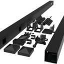 4-ft 3 Rail Aluminum Fence Adjustable Gate Kit Black