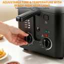 Pukomc 2.5L Deep Fryer With Basket,Adjust Temp & Time,Removable Pot & Lid