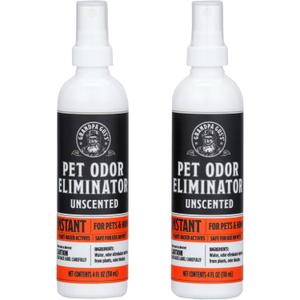 3 x Grandpa Gus's Natural Instant Pet Odor Eliminator, Ready-to-Use Spray, Removes Strong Odor and Smell from Small Animal, Dog & Cat, Home, Carpet & Furniture, 4 fl oz (Pack of 2)