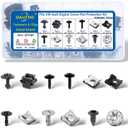 OAUTOO 120pcs fits Audi Porsche VW & Skoda Engine Cover Pan Protection Fastener Screw Nut Clip Assortment Fender, Bumper, Radiator Support & Splash Shield Retainer Kit