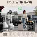 ACRABROS Reusable Grocery Bag on Wheels: Foldable Shopping Rolling Tote with Swivel Caster Wheels for Groceries & Laundry