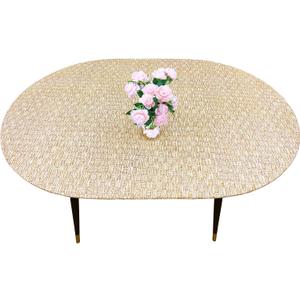 Pioggia Oval Vinyl Fitted Tablecloth with Flannel Backing Elastic Table Cloth Waterproof Oil-Proof Plastic Table Cover Best for Up to 42" x 60"