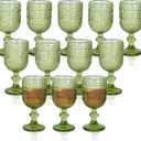 3oz Cordial Glasses Set of 12, Green Shot Glass With Stem,Tequila Shot Glasses Sherry Glasses, Aperitif Glasses for Brandy,Wedding Party and Bars,Dishwasher Safe