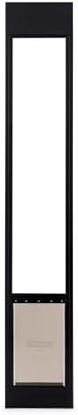 PetSafe 1-Piece Sliding Glass Pet Door for Dogs and Cats - Adjustable Height 75 7/8" to 81"- Medium, Black, No-Cut DIY Install, Aluminum Patio Panel Insert, Great for Renters or Seasonal Installation