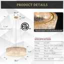 CATINER Gold Chandeliers 24Modern Crystal Glass Round Chandelier 10-Light Drum Pendant Ceiling Light Fixtures Luxury 2 Tiers Hanging Chandelier for Dining Room Foyer Living Room Bedroom