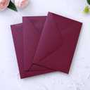 PONATIA 50 Pack A4 Envelopes, 4.25 x 6.12'' Shimmer Sparkle Burgundy Envelope Perfect for Gift Cards, Wedding Details Cards, Thank You Cards and any 4x6" Inner Sheets