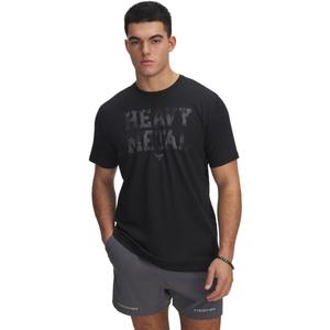 Under Armour Men's Project Rock Metal Short Sleeve T Shirt (X-Large, (001) Black / / White Clay), XL