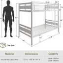Feonase Metal Bunk Bed Twin Over Twin with Ladder and High Guardrail, Heavy-Duty Metal Slats Support, Noise Free, No Box Spring Needed, for Kids and Juniors, Black