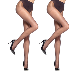 HUE Women's 2 Pack Sheer Tights Assorted Womens Tights Including Control Top, Fishnet, Lace, Toeless Pantyhose, Size 4 