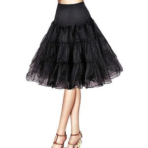 1950s Vintage Knee Length Crinoline Petticoats For Women Tulle skirts for under dresses 50s Clothing (Small-Medium, Black)
