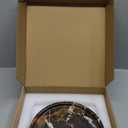 Natural Marble Stone Carving 7.9 inches Round Small Tray Jewelry Trinkets Sundries Storage Dish (Black Brown)