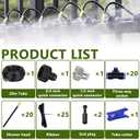 65.6FT/20M Drip Irrigation System, 360° Bendable Irrigation System for Garden, Garden Watering System with Quick Connector and Adjustable Nozzles, Drip Irrigation Kit for Greenhouse, Yard, Plants