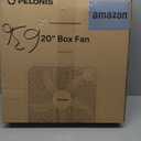 PELONIS 20 Inch Box Fan  3 Speeds, Window Fans, Floor or Tabletop, 25ft/s, 2025 Upgraded, Superior Air Throw (2295 CFM), Lightweight, 5 Blades, Fans for Bedroom, Office, Living Room, Garage (Black)