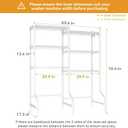 ULIFHOME U15 Over Washer and Dryer Storage Shelves, Laundry Above Washer Dryer Storage Rack Space Saver, 6-Tier Wire Shelf with 4 Hooks for Organization, 63.4"W x 17.3"D x 76.4"H, Holds 568lbs, White
