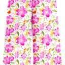 PRETTYGARDEN Women's 2025 Summer Flowy Wide Leg Palazzo Pants Dressy Casual Elastic High Waisted Pockets Boho Beach Trousers (Floral White Purple,Small) (S)