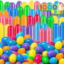Duchong 500 PCS Plastic Easter Eggs Bulk, 2.4" Empty Easter Eggs Fillable for Easter Hunt, Basket Stuffers Fillers, Theme Party Favor Decoration, Classroom Prize Supplies
