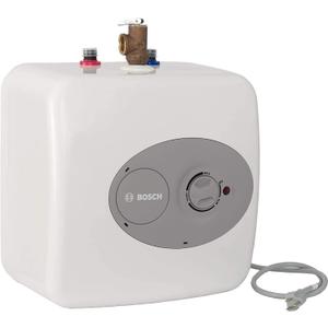 BOSCH Electric Mini-Tank Water Heater Tronic 3000 T 4-Gallon (ES4) - Eliminate Time for Hot Water - Shelf, Wall or Floor Mounted