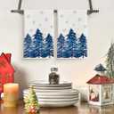 Artoid Mode Blue Xmas Tree Christmas Kitchen Towels Dish Towels, 18x26 Inch Farmhouse Snowflakes Winter Decoration Cleaning Set of 4