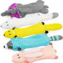 No Stuffing Dog Squeak Toys, Flat Soft Plush Dogs Chew Toy for Small Medium Large Breed Chewer Durable Cute Fun Squeaky Interactive Teething Puppies Pet Supplies to Keep Them Busy Best Birthday Gifts