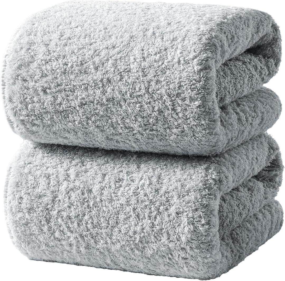 REDKISS Ultra-Plush Bath Towel Set - 900GSM Premium Thick Cotton for Bathroom & Spa, Super Absorbent Bath Sheets with No Shedding (2-Piece Bath Towel Set for Adults, Luxury Hotel & Home Use)-Blue lime