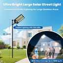 Solar Street Lights Outdoor Waterproof 9000W, Large Commercial Solar Powered Parking Lot Lighting Dusk to Dawn with Motion Sensor & Remote Control, 7000K Heavy Duty LED Street Lamp for Driveway, Yard, 9000W-1 Pack