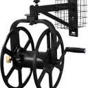 Liberty Garden 712-B Single Arm Navigator Multi-Directional Garden Hose Reel, Holds 125-Feet of, 5/8-Inch, Black