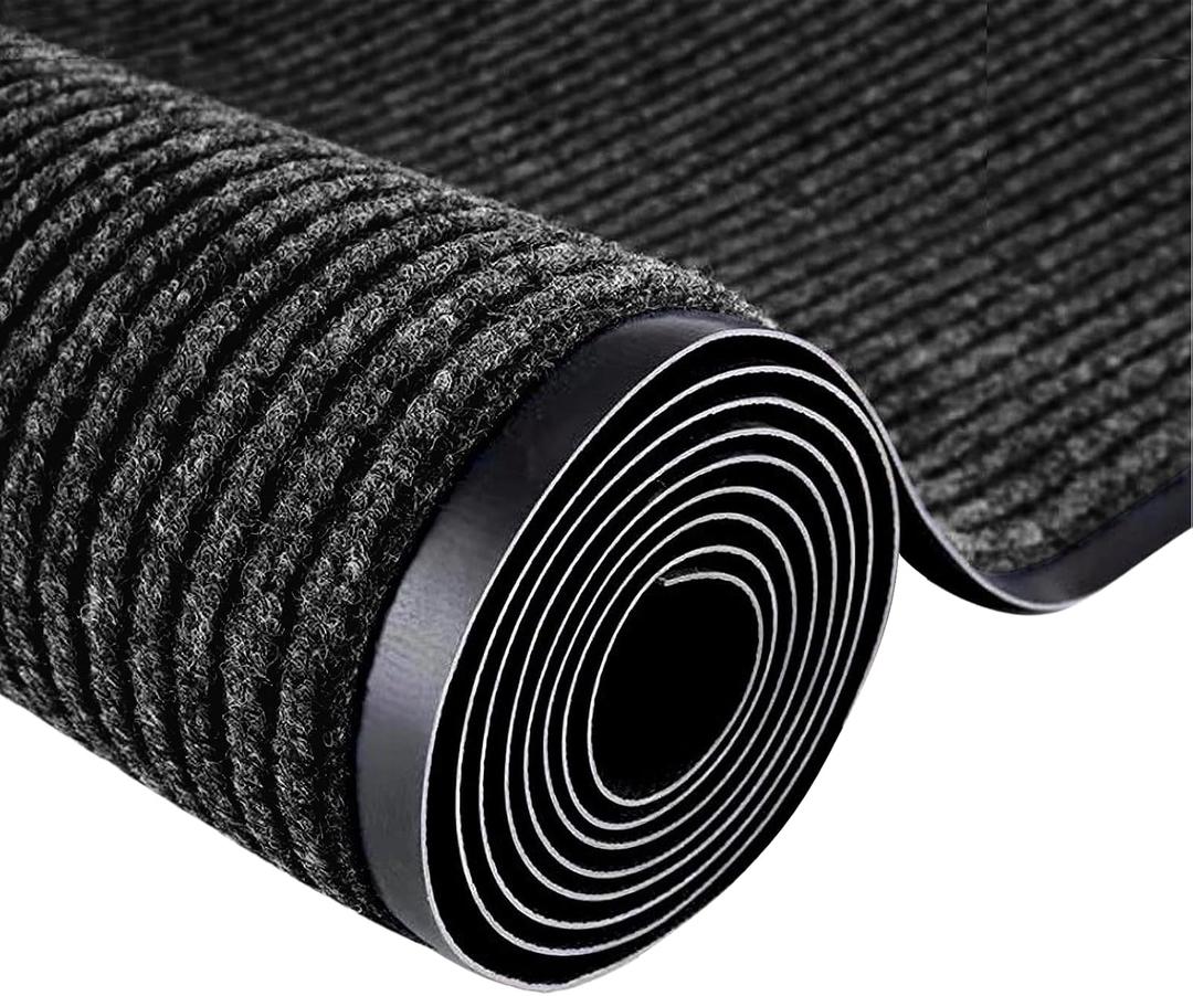 Commercial Runner Rug, 3 x 10 FT Entrance Floor Mat Area Rugs Hallway Carpet with Non-Slip PVC Backing Indoor Outdoor Home Doormat for Office Balcony Corridor Kitchen Garage (Black), 2'11" x 9'10"