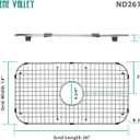 Serene Valley Sink Bottom Grid 26" x 14", Centered Drain with Corner Radius 3-1/2", ND2614C, Medium