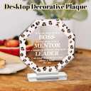 4 x Yopyame Acrylic Boss Day Gifts - Boss Gift for Men Women, Acrylic Male Female Boss Desk Keep Paperweight, Boss Appreciation Plaque, Clear Desk Decorative Sign for Home Office, Going Away Gift for Boss