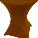 Brown 24 Inch Round x 30 Inch Tall Spandex Cocktail Tablecloth Folding Cover Stretch