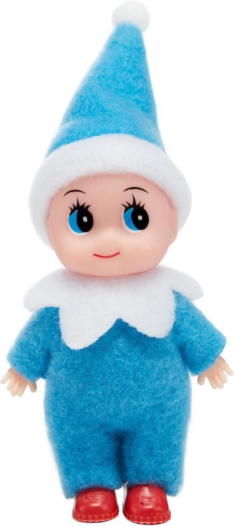 JOYIN 1 Pack Christmas Blue Tiny Elf Soft Plush Toy for Adults Kids Accessories Party Favors Xmas Party Supplies Christmas Decor, Xmas Gift