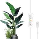 yadoker Plant Grow Light, LED Growing Light Full Spectrum for Indoor Plants,Height Adjustable, Automatic Timer, 5V Low Safe Voltage,Idea for Large Plant Light (1 Pack, White)