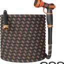 Giraffe Tools Garden Hose 100FT Non-Expandable Lightweight Flexible Water Hoses Burst 600 psi with 9 Spray Function Nozzle Heavy Duty Hose