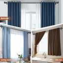 Double Curtain Rod 28-42 Inch, 1 Inch Heavy Duty Adjustable Drapery Rod Set with Brackets, Decorative Curtain Rod for Sheer,Blackout Curtains, for Kitchen Bedroom Living Room Windows -Black
