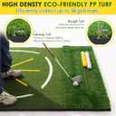 Dual Turf Golf Mat 5x4FT, Golf Hitting Practice Mat for Backyard | Features Phone Slot, Ball Tray, Alignment Line And Artificial Turf For Indoor Outdoor Driving Range Training & Golf Practice, 5x4FT with Phone Slot
