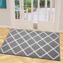 Finchitty Indoor Door Mat, Dirt Resistant and Absorbent, Low-Profile, Non-Slip, Washable Inside Floor Mats for Front Door, Back, and Entrance, 48" x 32", Grey