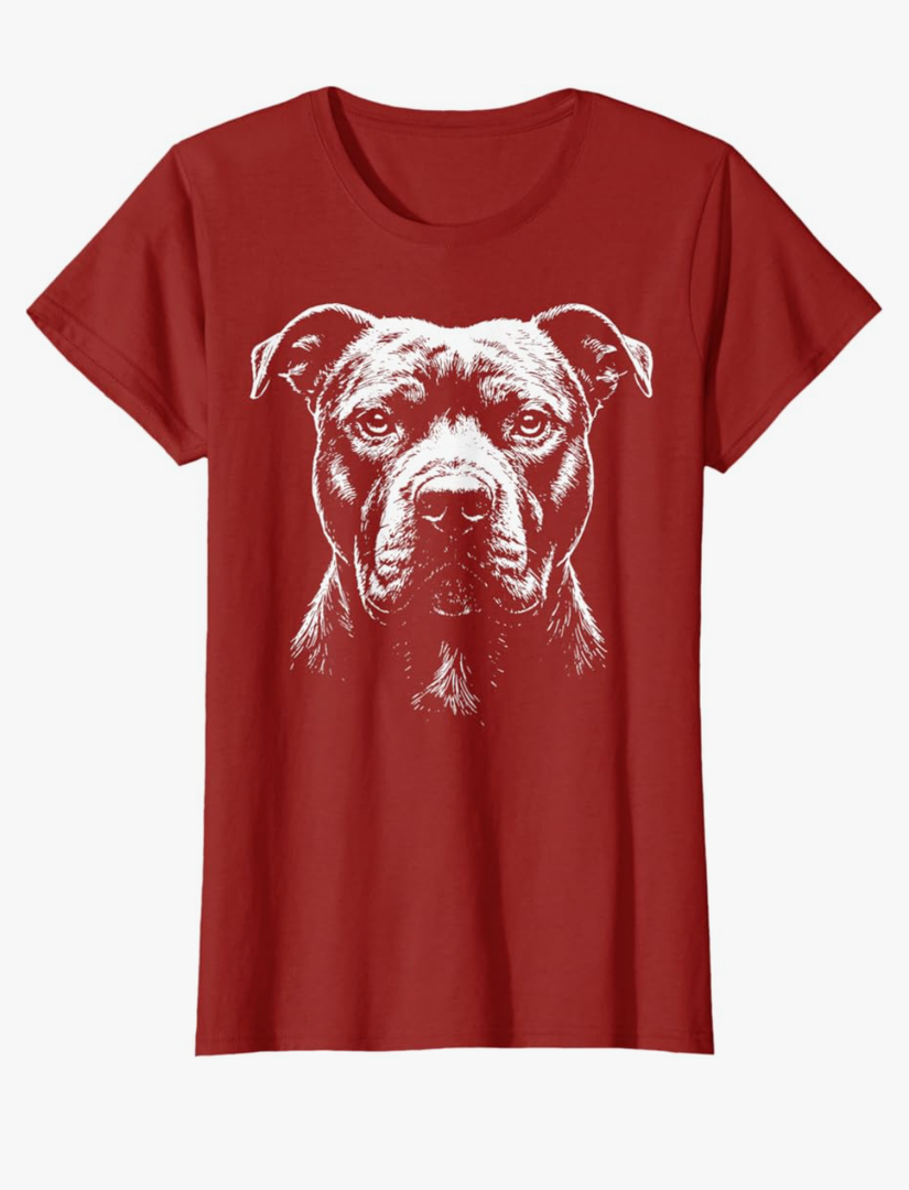 Pitbull Illustration Pit Bull T-Shirt, women size S