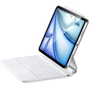 ESR iPad Air 11 inch Case with Keyboard (M3/M2, 2025/2024), iPad Pro 11 (4th/3rd/2nd/1st Gen) & Air 5/4th Magic keyboard Case, Easy-Set Floating Cantilever Stand, Precision Multi-Touch Trackpad, White