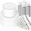 Sylans 700PCS Silver Dinnerware Set Disposable for 100 Guests