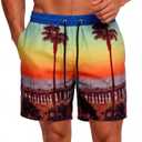 GINGTTO Men's Beach Shorts Bathing Suits with Mesh Lining (L)