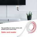 Cord Hider, Self Adhesive White Wire Covers for Cords TV on Wall PVC Material 200cm/78.74in Cable Concealer Wire Organizer Cord Trunking for Cable Tidy Management Conduit Home Office